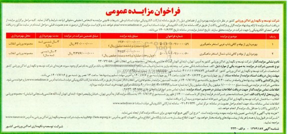 مزایده بهره برداری از بوفه و کافی شاپ ...