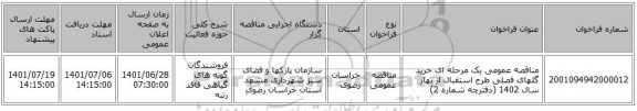 مناقصه، مناقصه عمومی یک مرحله ای خرید گلهای فصلی طرح استقبال از بهار سال 1402 (دفترچه شماره 2)