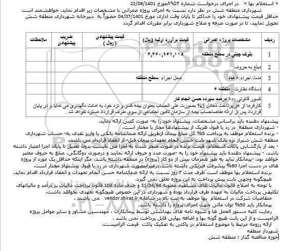 استعلام بلوک چینی در سطح منطقه  