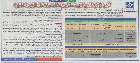 فراخوان ارزیابی کیفی، شناسایی و انتخاب سرمایه گذار مشارکت در ساخت مرکز محله ...