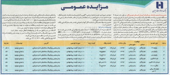 مزایده تعداد 6 دستگاه از خودرو و یک دستگاه لیفتراک مازاد 