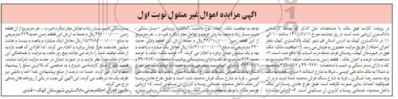 مزایده ملک (قطعه زمین به مساحت حدود 370 مترمربع)