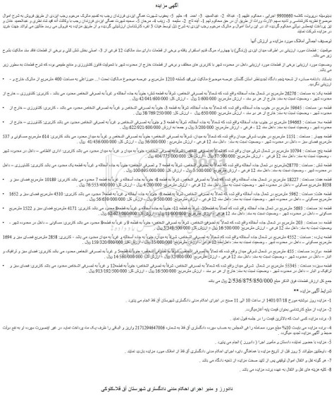 مزایده فروش ملک