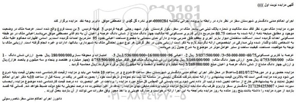 مزایده فروش ملک