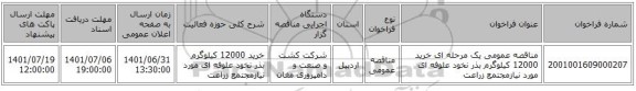 مناقصه، مناقصه عمومی یک مرحله ای خرید 12000 کیلوگرم بذر نخود علوفه ای مورد نیازمجتمع زراعت