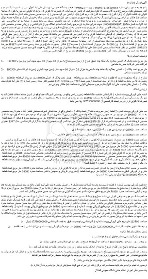 مزایده فروش سه قطعه زمین به مساحت 33 هکتار