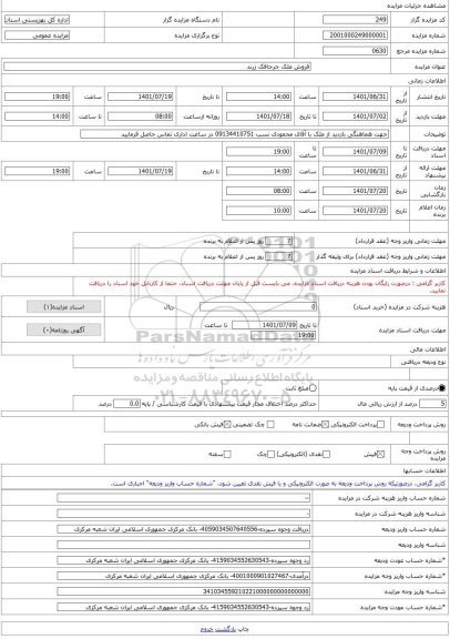 مزایده ، فروش ملک جرجافک زرند -مزایده ساختمان  - استان کرمان