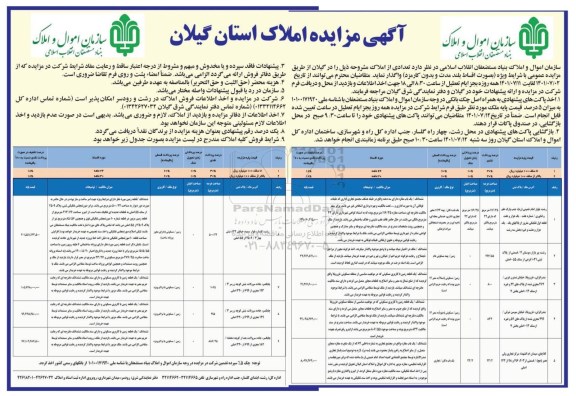 آگهی مزایده واگذاری املاک استان ...