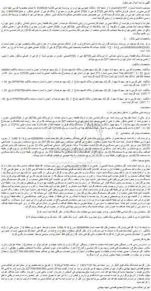 مزایده فروش ششدانگ ملک 