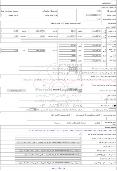 مزایده ، مزایده سراسری شماره 1131 اموال غیرمنقول -مزایده ساختمان  - استان گلستان