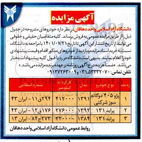 مزایده فروش خودرو