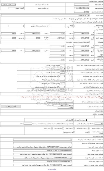مزایده ، آهن آلات
