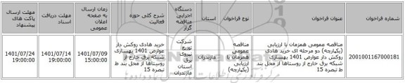 مناقصه، مناقصه عمومی همزمان با ارزیابی (یکپارچه) دو مرحله ای خرید هادی روکش دار عوارض 1401 بهسازی شبکه برق خارج از روستاها از محل بند ط تبصره 15