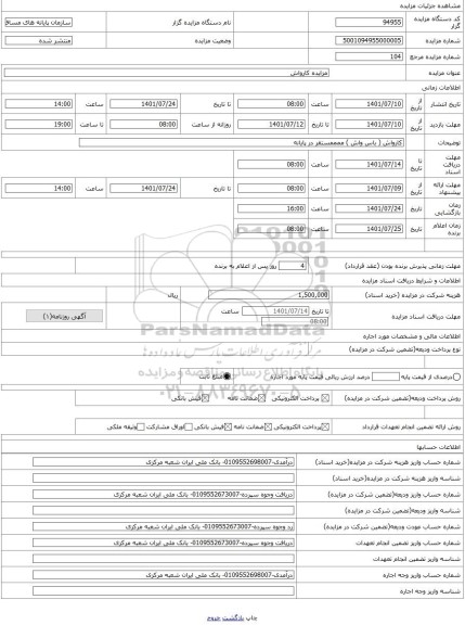 مزایده ، مزایده کارواش