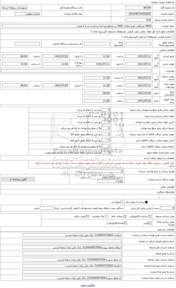 مزایده ، 3800 مترمکعب تقریبا معادل 7600 تن مصالح رودخانه برداشت شده از معدن