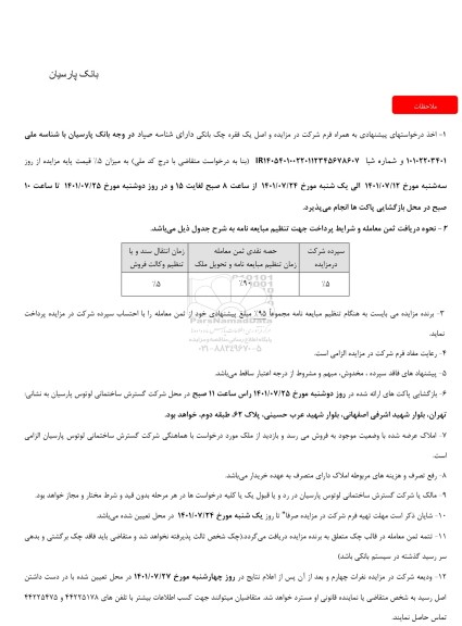 مزایده املاک