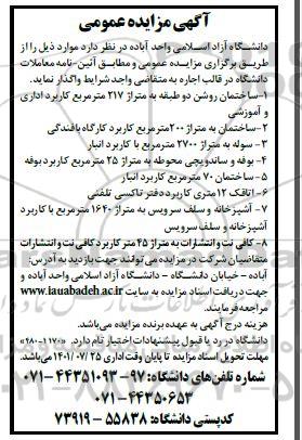مزایده ساختمان به متراژ 200 مترمربع با کاربرد کارگاه بافندگی...