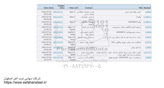 استعلام تامین لوله پلی اتیلن ...
