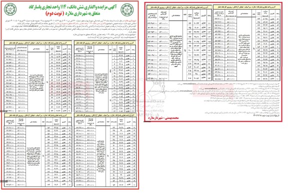 مزایده واگذاری ششدانگ 114 واحد تجاری پاسارگاد نوبت دوم 