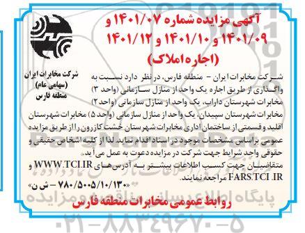 مزایده اجاره املاک