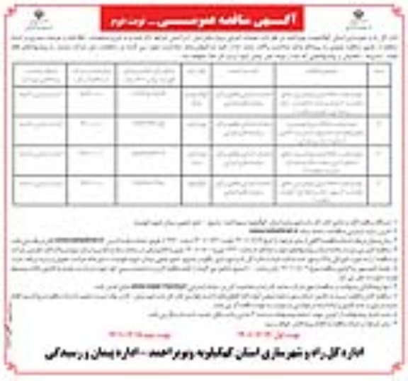 مناقصه تهیه و نصب حفاظ بتنی و غیره ...