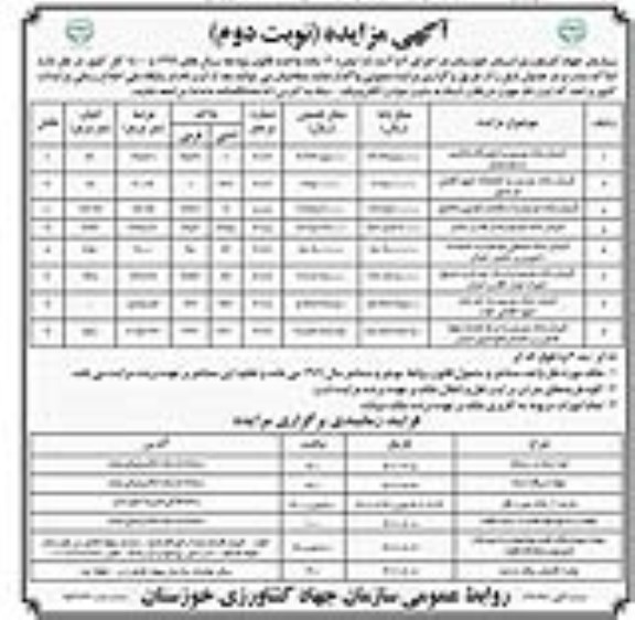 مزایده فروش ملک موسوم به تعمیرگاه ...- نوبت دوم 