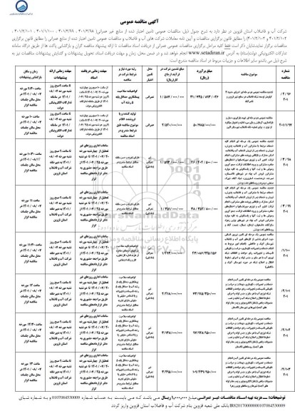 تجدید مناقصه عمومی دو مرحله ای اجرای حدود ۳ کیلومتر توسعه شبکه فاضلاب ....