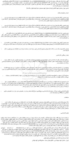 مزایده شش دانگ پلاک ثبتی 33 اصلی از 1195 فرعی ش