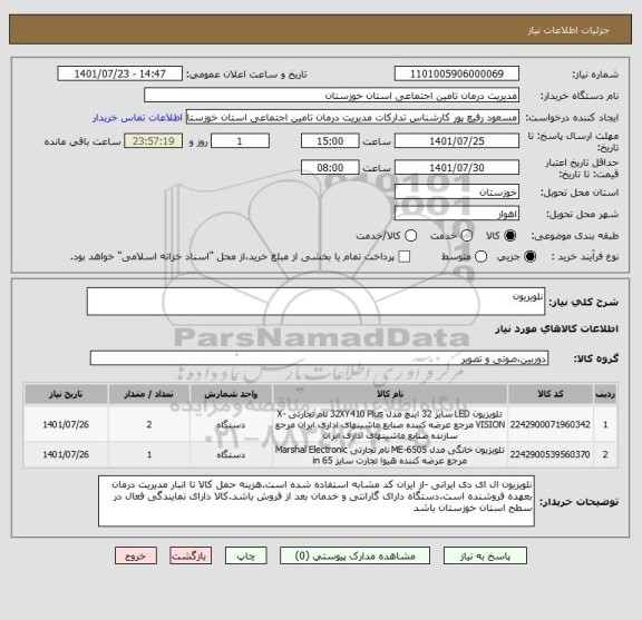 استعلام نلویزیون