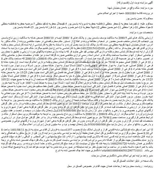 مزایده فروش ملک