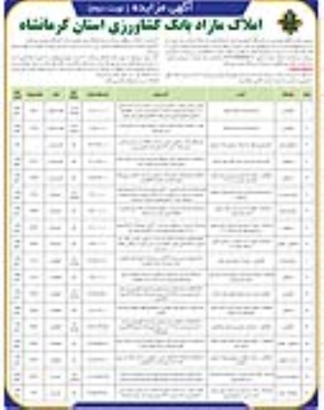 مزایده واگذاری املاک - نوبت دوم