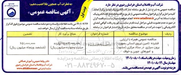 مناقصه تامین نیروی انسانی