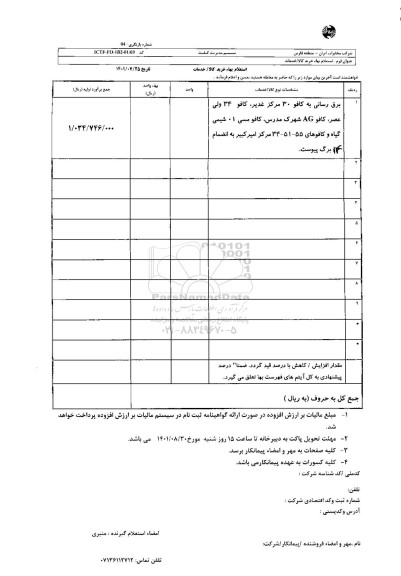 استعلام برق رسانی به کافو 30 مرکز غدیر