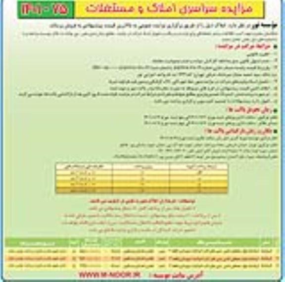 مزایده سراسری املاک و مستغلات