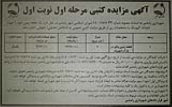 مزایده یک قطعه زمین خود را جهت احداث کیوسک
