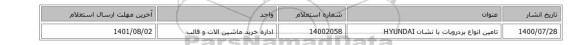 تامین انواع بردروبات با نشان HYUNDAI
