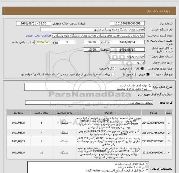 استعلام ایران کدها مشابه است
شرح دقیق در فایل پیوست 
کالاها با گارانتی معتبر باشد