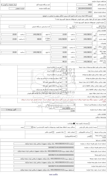 مزایده ، 120 اصله درخت کنار