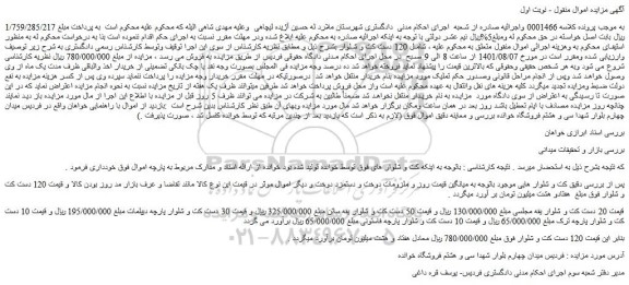 مزایده فروش 120 دست کت و شلوار