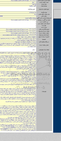 مناقصه, خدمات بازدید و مانور و ثبت اطلاعات شیرآلات سبک و اصلاح نقشه های GIS شبکه¬های توزیع آب درمحدوده شرکت
