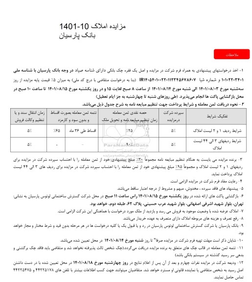 مزایده املاک