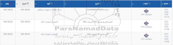 استعلام ساخت GOVERNOR PINION...