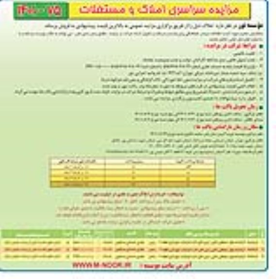مزایده سراسری املاک و مستغلات
