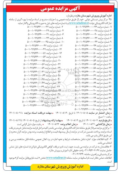 مزایده واگذاری 45 مرکز پیش دبستان دولتی