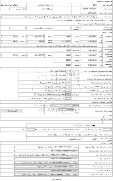 مزایده ، رسوبات انباشت شده با قابلیت تبدیل شدن به مصالح سنگی مورد نیاز عملیات از قبیل شن و ماسه سدسیاه بیشه