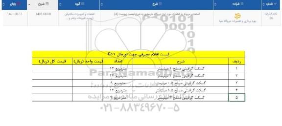 استعلام گسکت گرافیتی مسلح 1 میلیمتر...