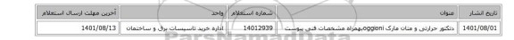 دتکتور حرارتی و متان    مارک oggioniبهمراه مشخصات فنی پیوست