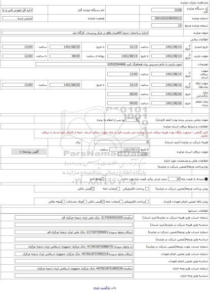 مزایده ، اجاره ساختمان حدودا 60متری واقع در مرکز پردیسان .کارگاه نمد