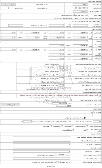 مزایده ، فروش حدود تقریبی هفت هزار کیلو گرم لوبیا چیتی محلی