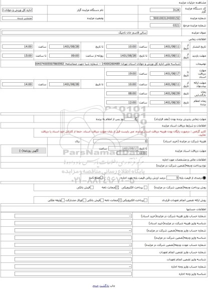 مزایده ، سالن قاسم خان تاجیک